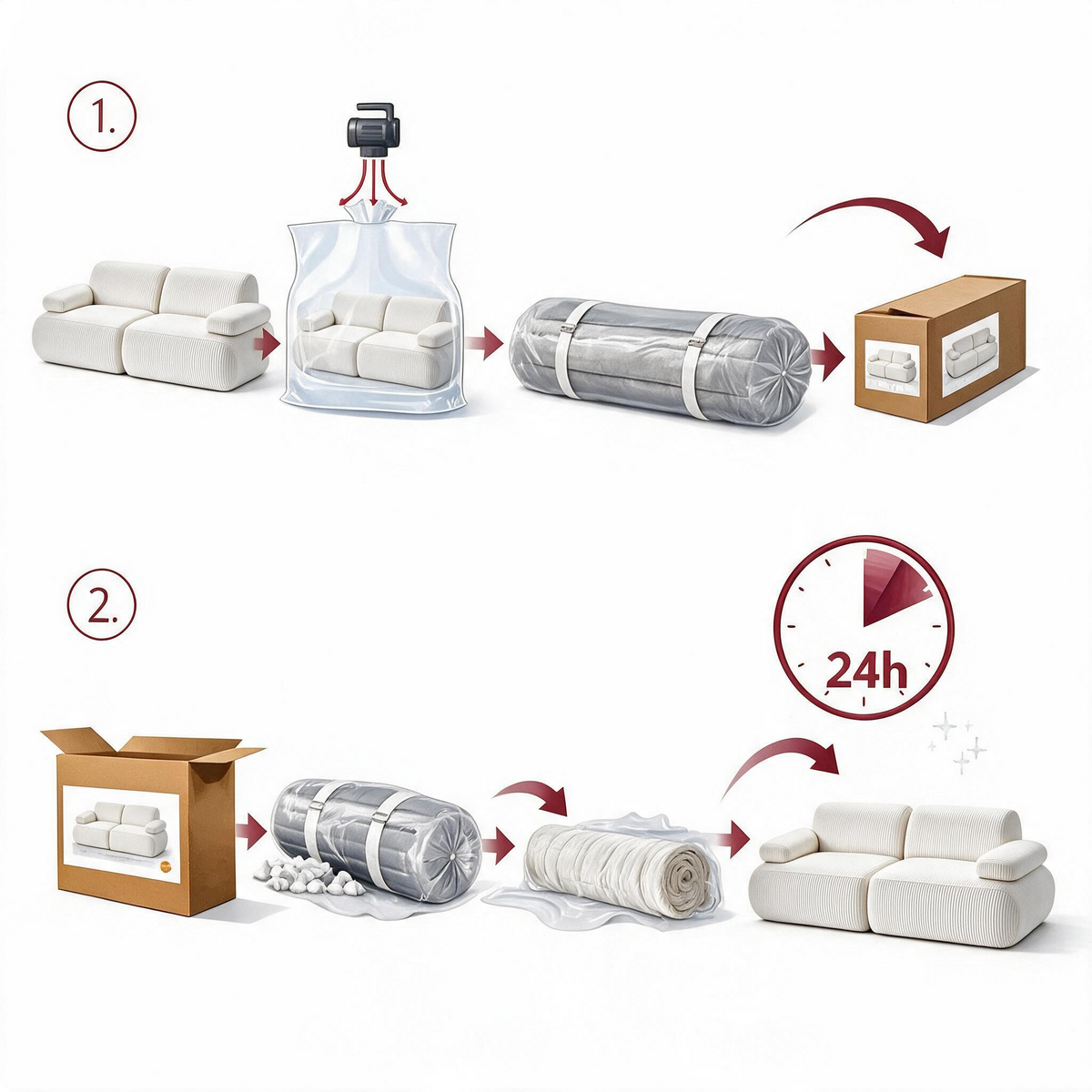 Sofa Oscar 3‑Sitzer Boucle