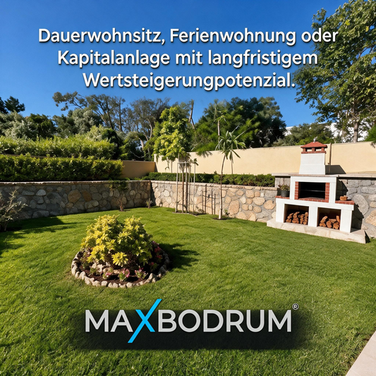Erdgeschosswohnung 3-Zimmer mit Garten in Gümüşlük, Bodrum
