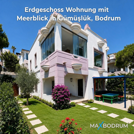 Erdgeschoss Wohnung mit Meerblick in Gümüşlük, Bodrum