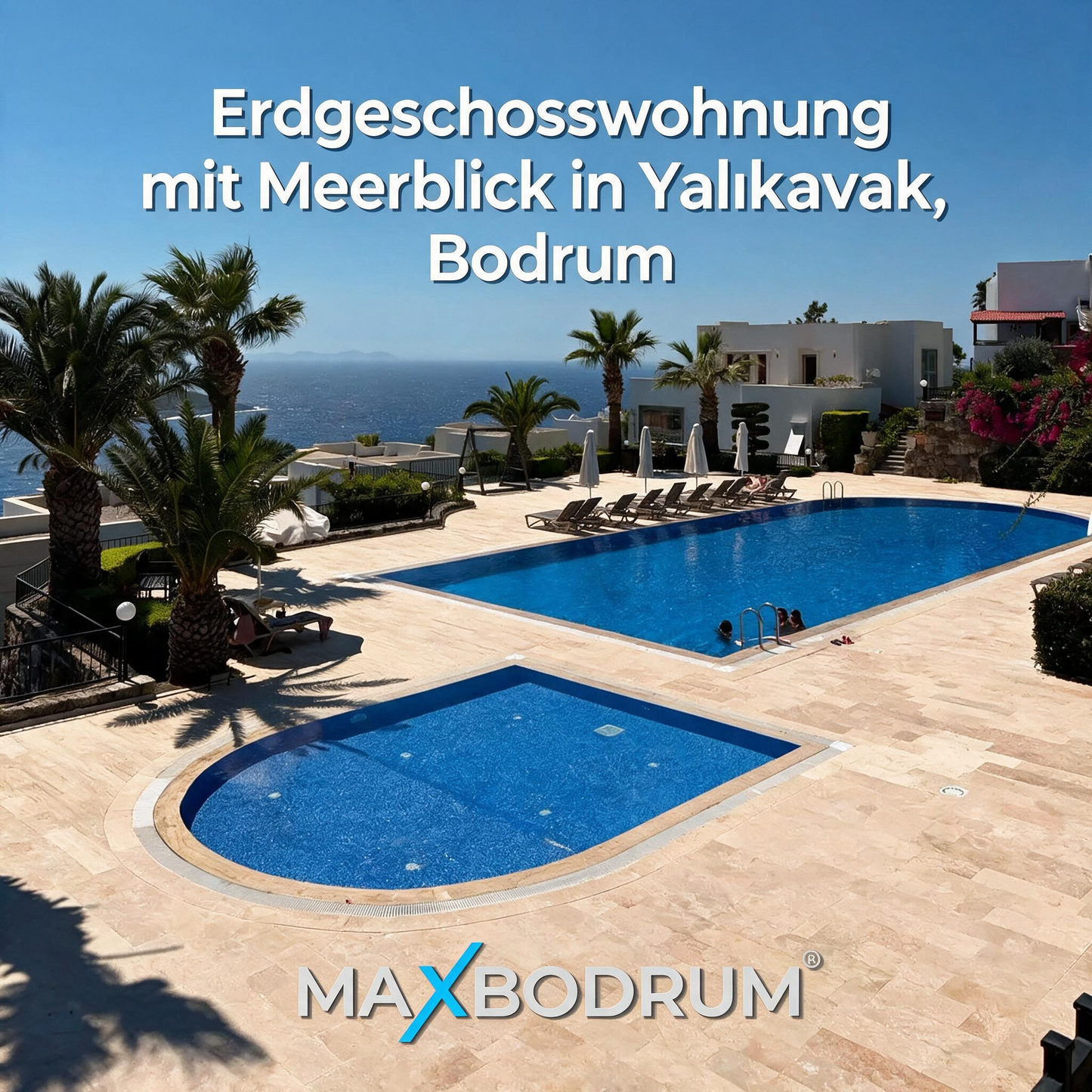 Erdgeschosswohnung mit Meerblick in Yalıkavak, Bodrum