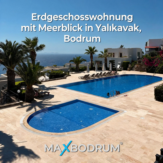 Erdgeschosswohnung mit Meerblick in Yalıkavak, Bodrum