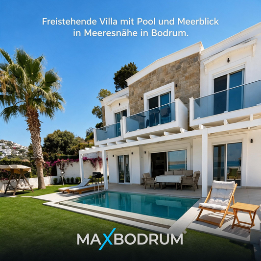 Freistehende Villa mit Pool und Meerblick in Meeresnähe, Bodrum