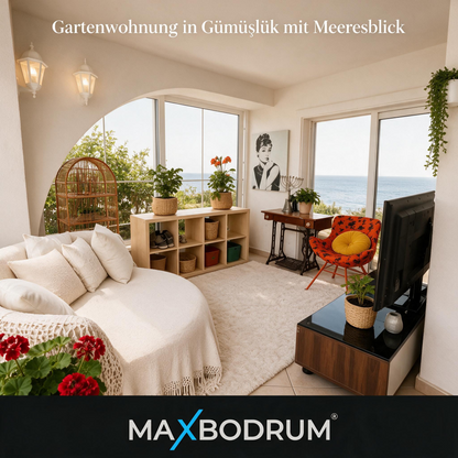 Meeresblick Gartenwohnung in Gümüşlük, Bodrum