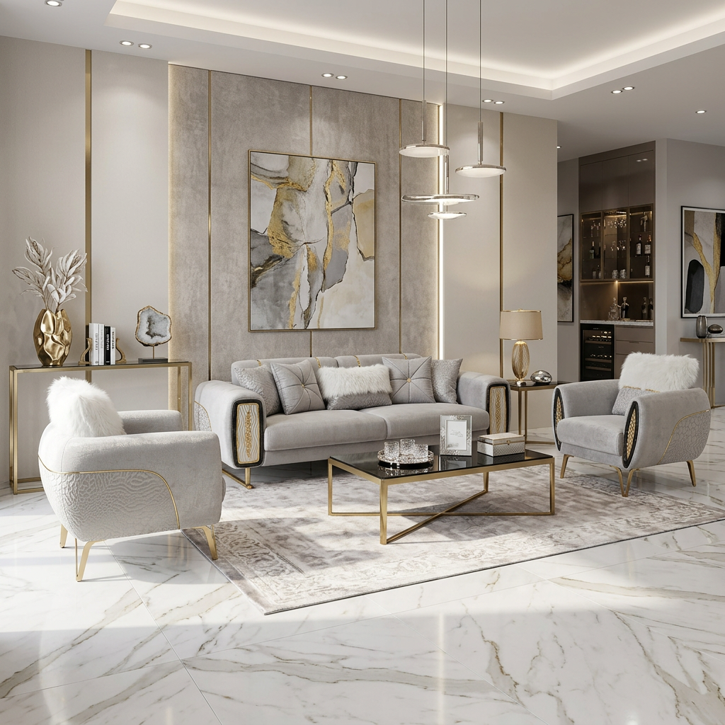 Sofa Dante (Grau-Brau-Beige)