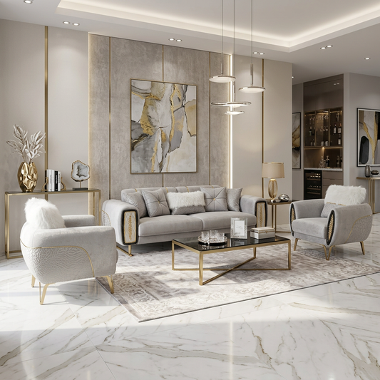 Sofa Dante (Grau-Brau-Beige)